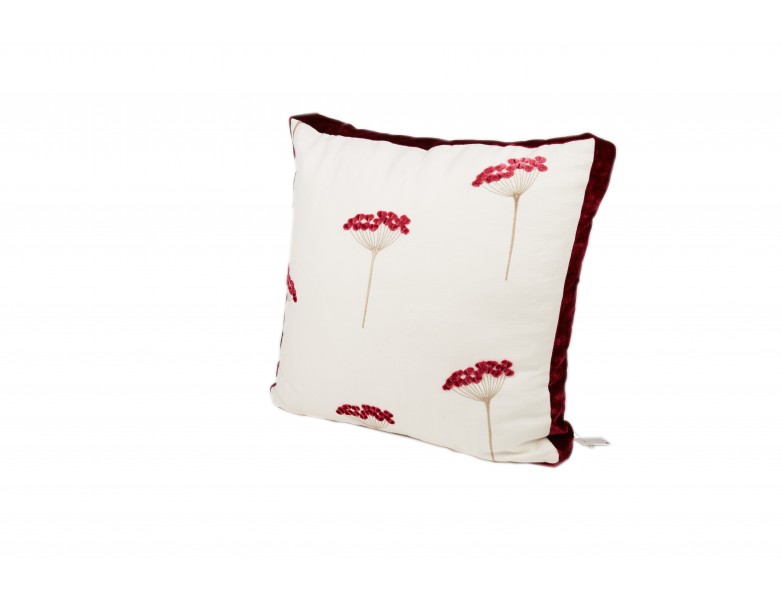 Cushion Cover Box Styled - Red Flowers On White