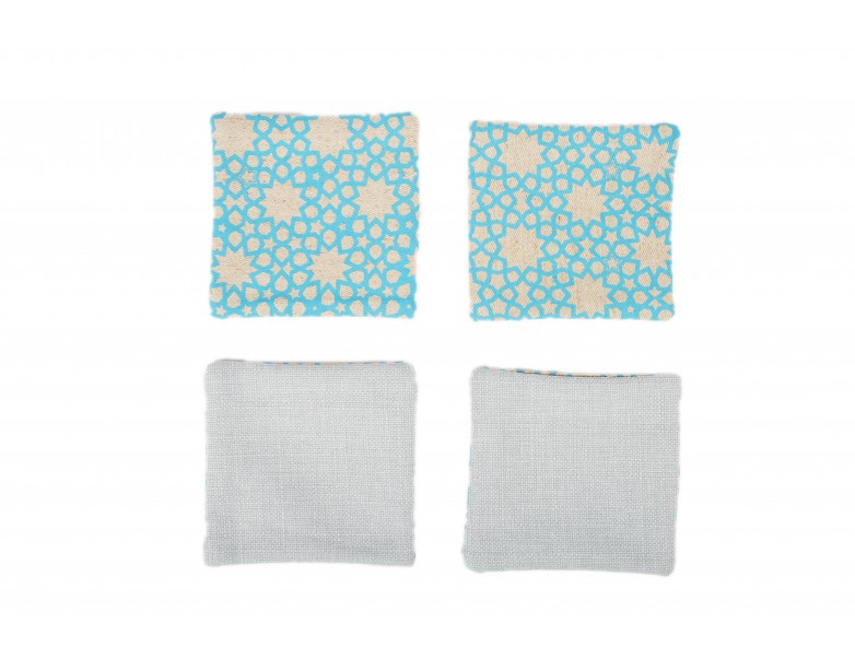 Coasters - Blue W/ Grey Flower