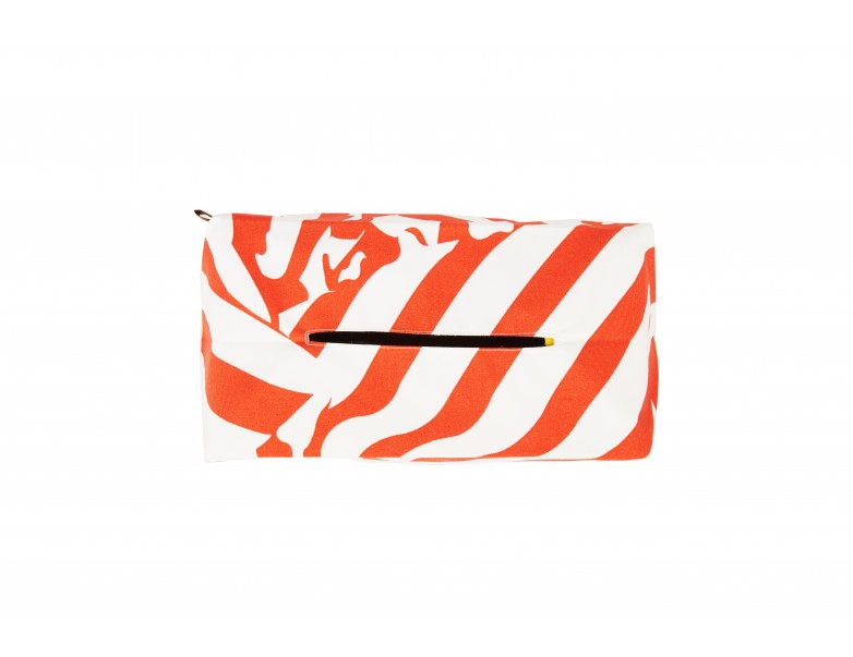 Tissue Box Cover Pullover - Red W/ White Stripes